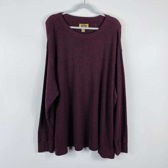 Foundry Size 3XL Waffle Knit Crew Neck Long Sleeve Shirt Purple 100% Cotton - Picture 1 of 4